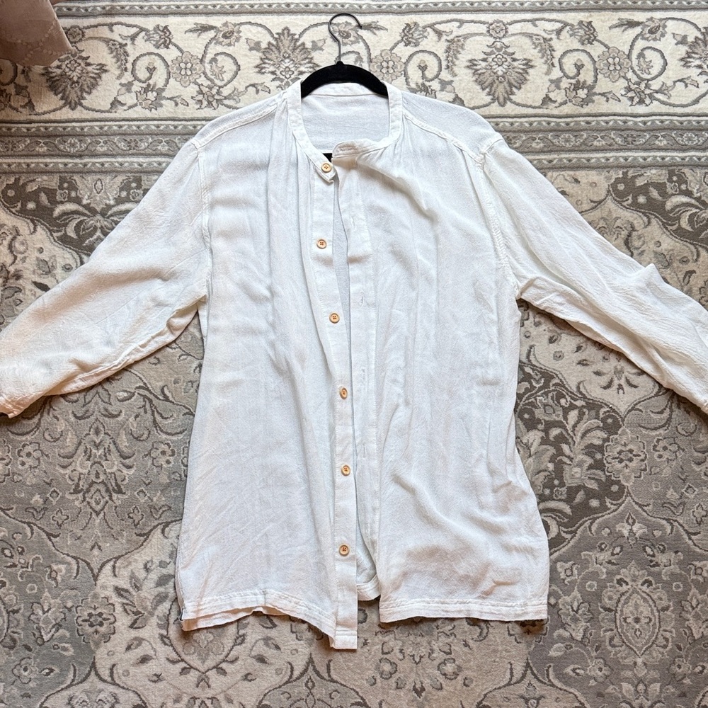 Hand made linen button up shirt